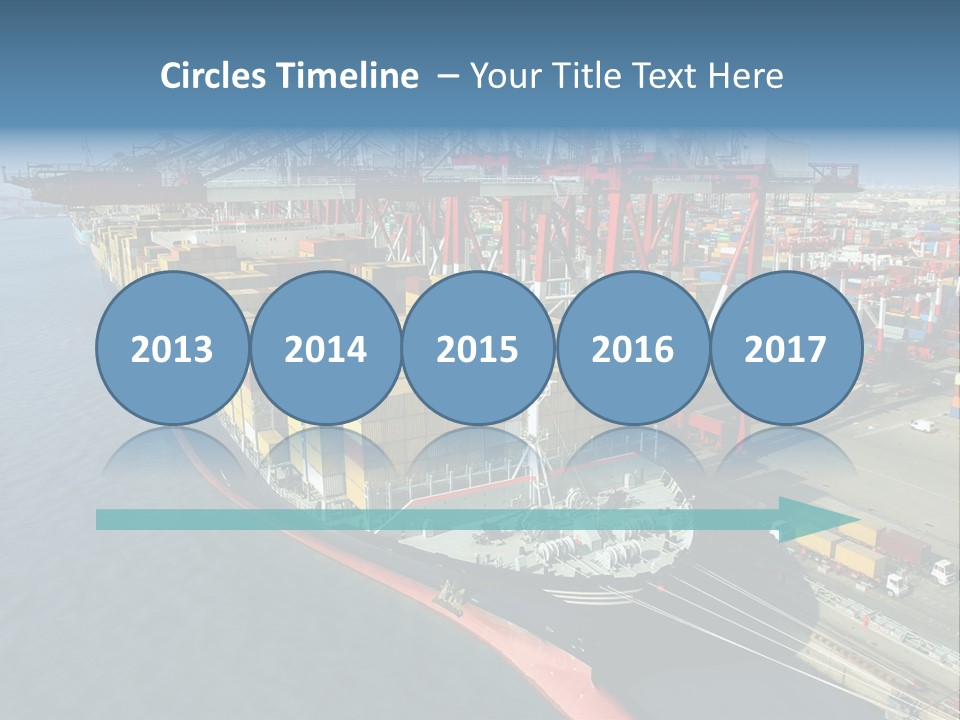 Unloading Tugboats Cargo Containers PowerPoint Template