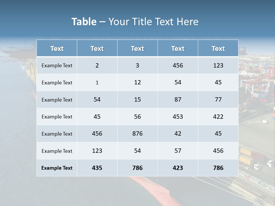 Unloading Tugboats Cargo Containers PowerPoint Template