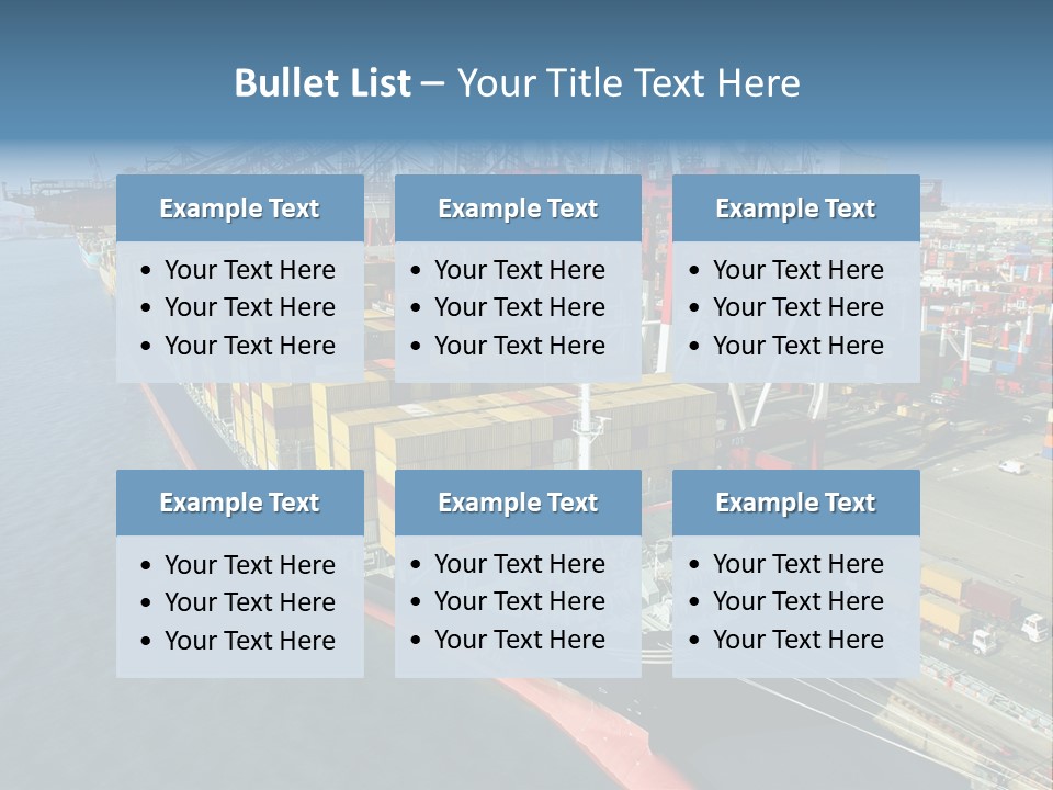 Unloading Tugboats Cargo Containers PowerPoint Template