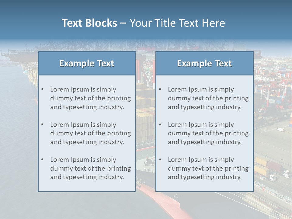 Unloading Tugboats Cargo Containers PowerPoint Template