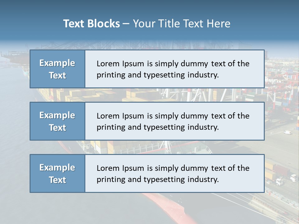 Unloading Tugboats Cargo Containers PowerPoint Template