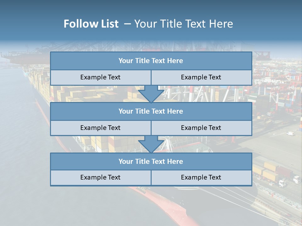 Unloading Tugboats Cargo Containers PowerPoint Template
