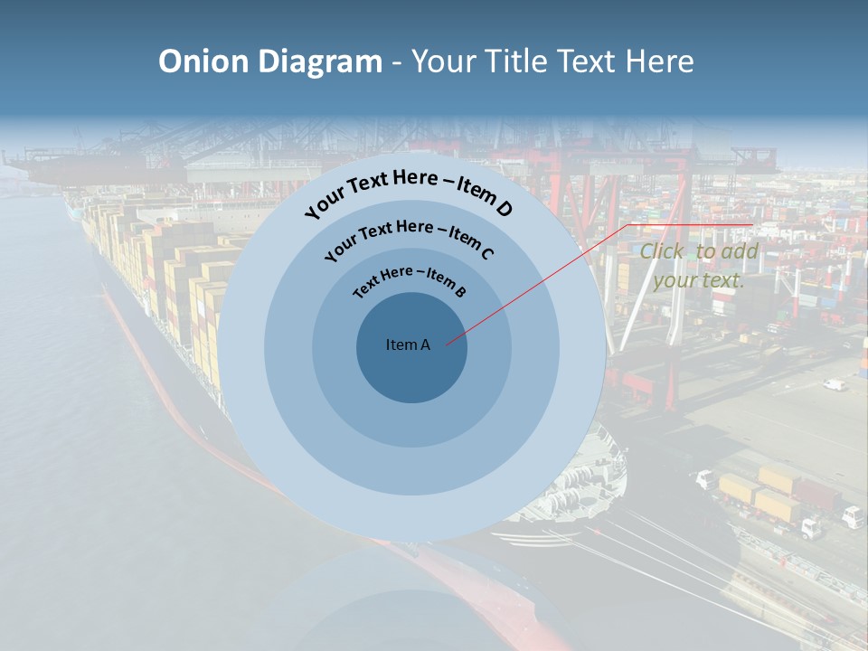 Unloading Tugboats Cargo Containers PowerPoint Template