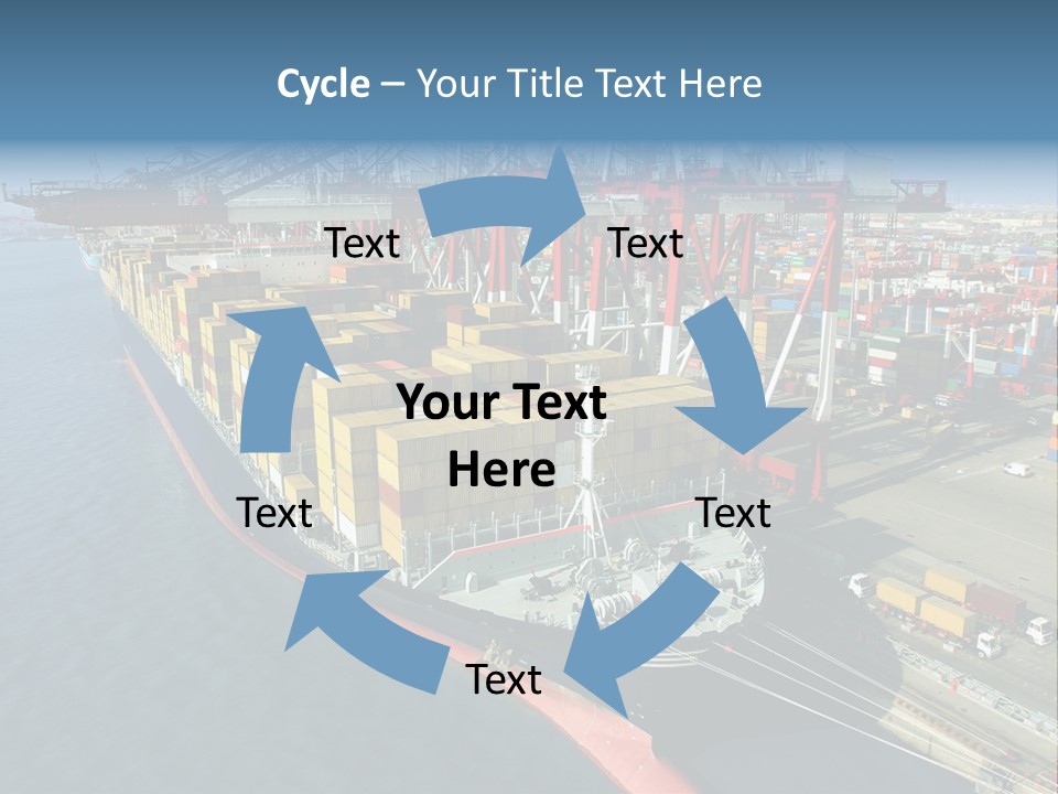 Unloading Tugboats Cargo Containers PowerPoint Template