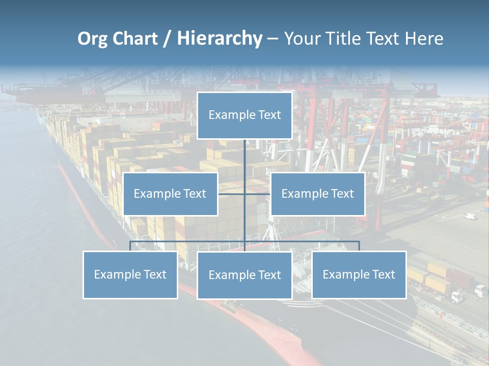 Unloading Tugboats Cargo Containers PowerPoint Template