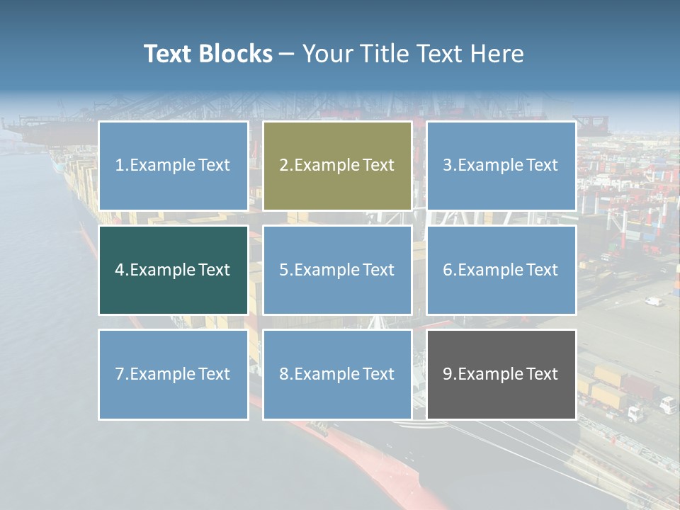 Unloading Tugboats Cargo Containers PowerPoint Template