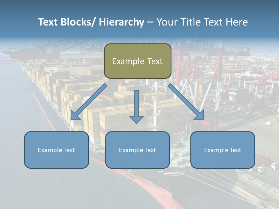 Unloading Tugboats Cargo Containers PowerPoint Template
