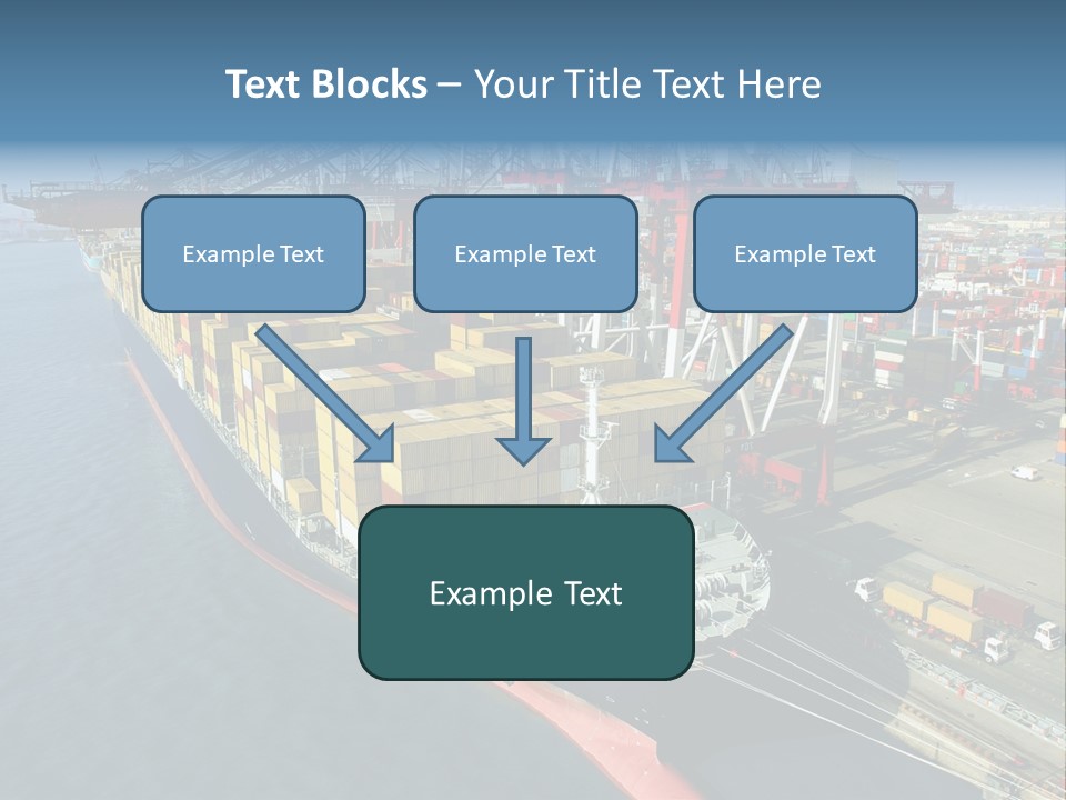 Unloading Tugboats Cargo Containers PowerPoint Template