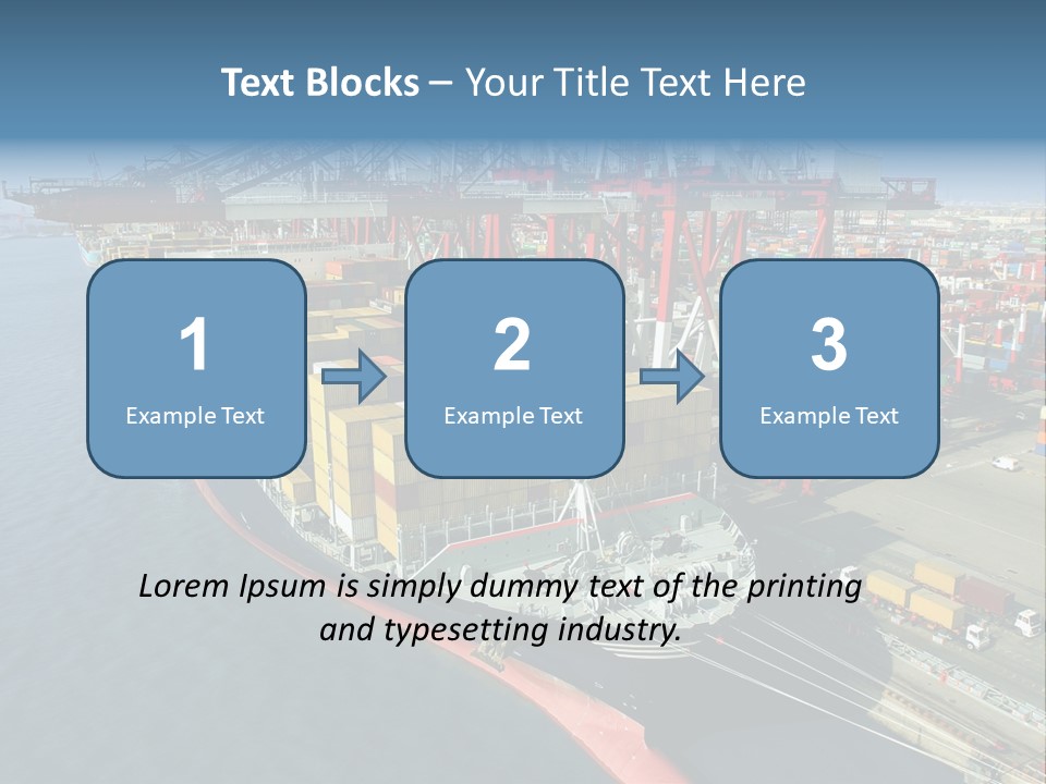 Unloading Tugboats Cargo Containers PowerPoint Template