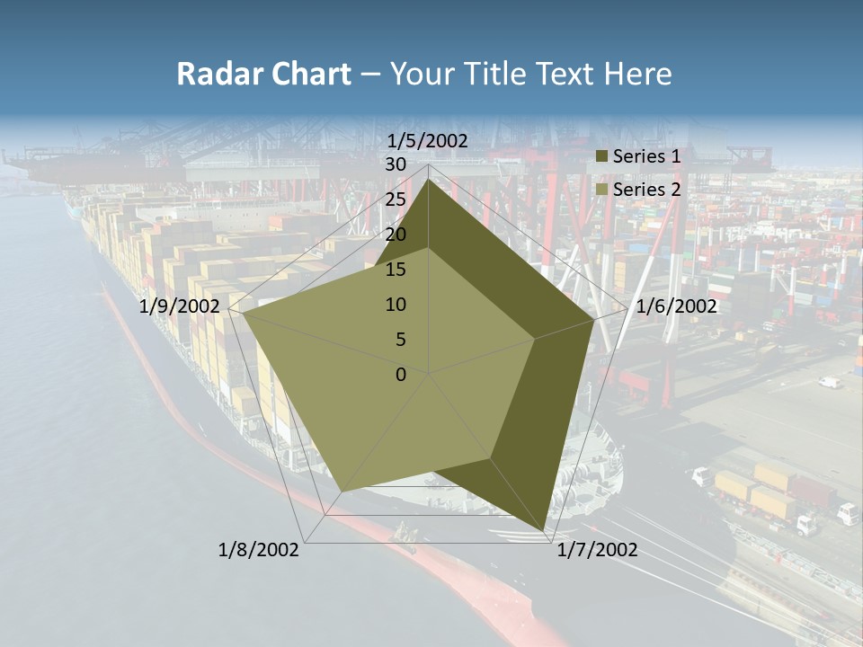 Unloading Tugboats Cargo Containers PowerPoint Template
