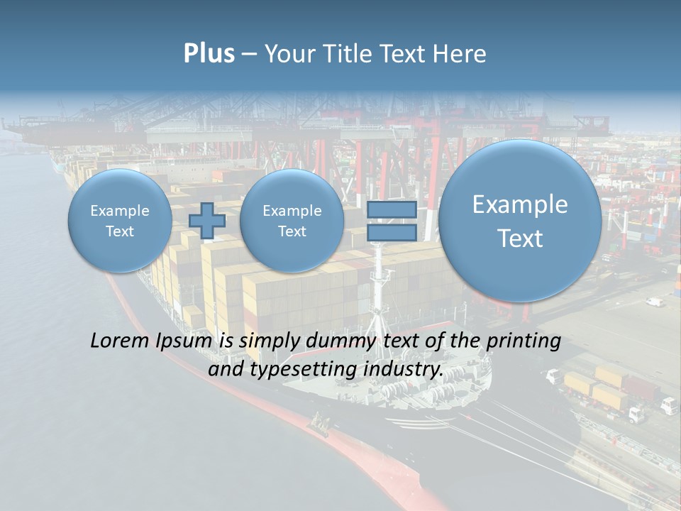 Unloading Tugboats Cargo Containers PowerPoint Template