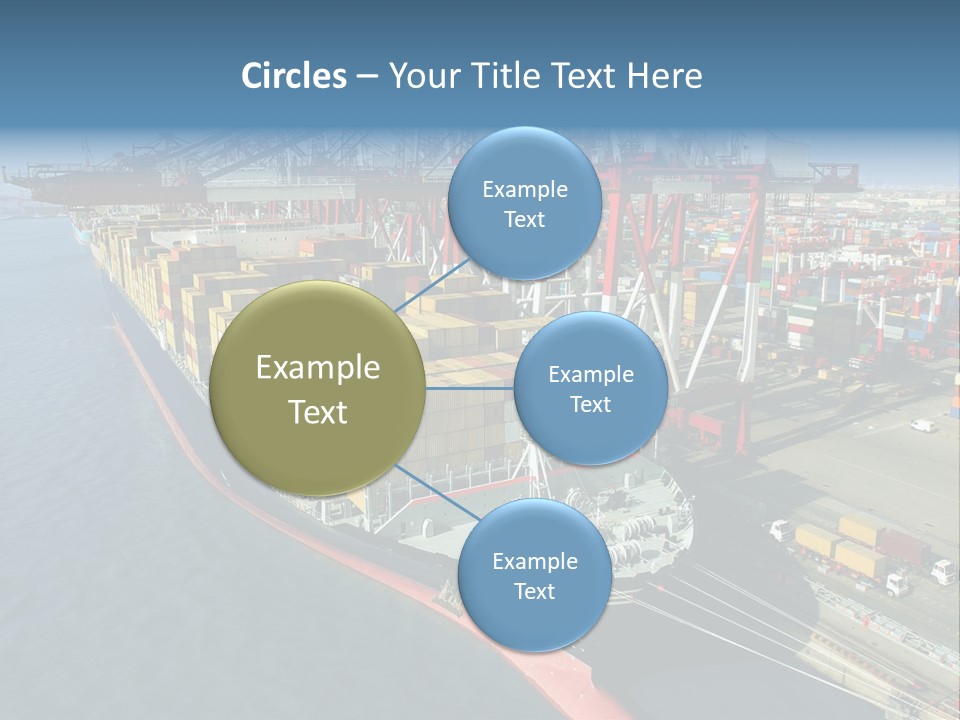 Unloading Tugboats Cargo Containers PowerPoint Template