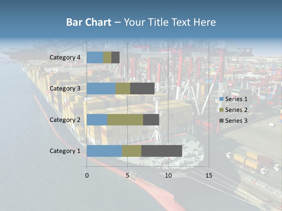 Unloading Tugboats Cargo Containers PowerPoint Template
