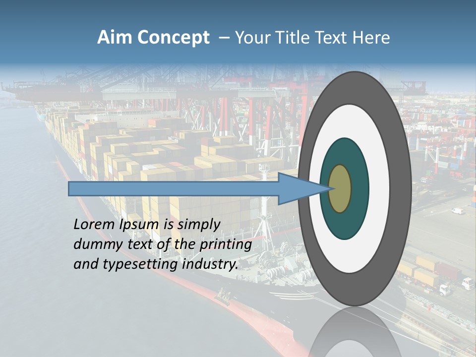 Unloading Tugboats Cargo Containers PowerPoint Template