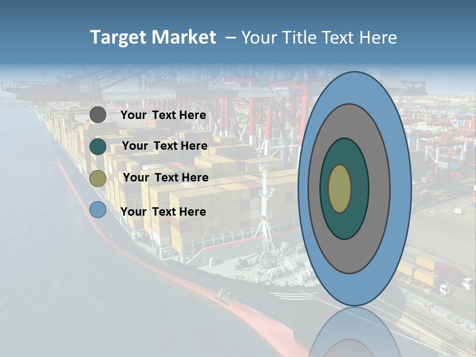 Unloading Tugboats Cargo Containers PowerPoint Template