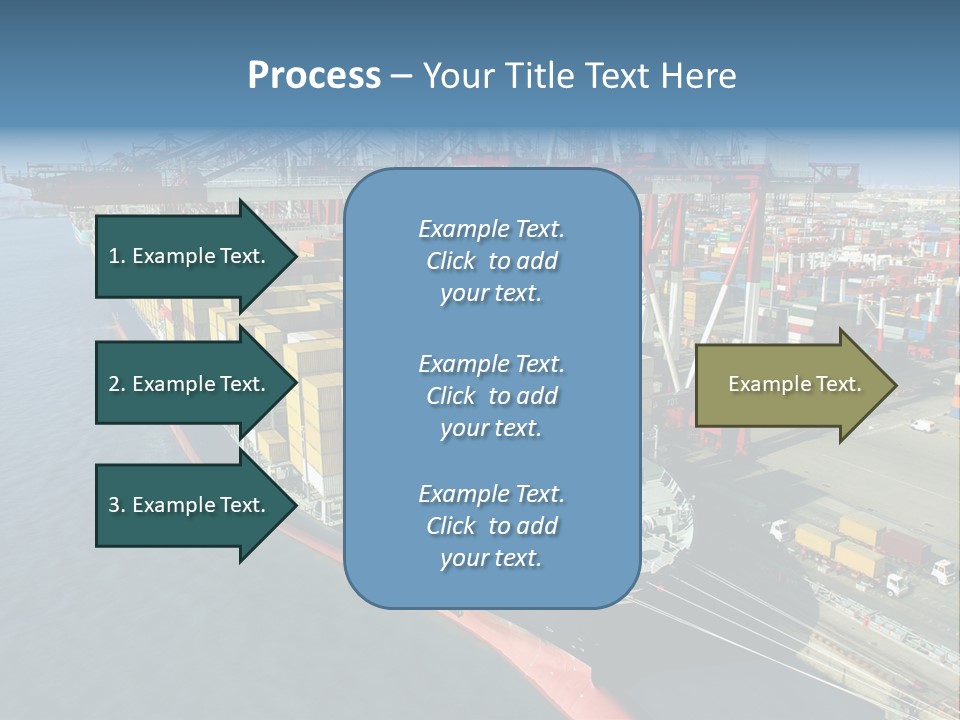 Unloading Tugboats Cargo Containers PowerPoint Template