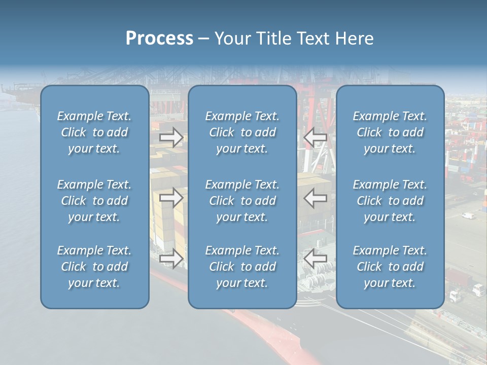 Unloading Tugboats Cargo Containers PowerPoint Template