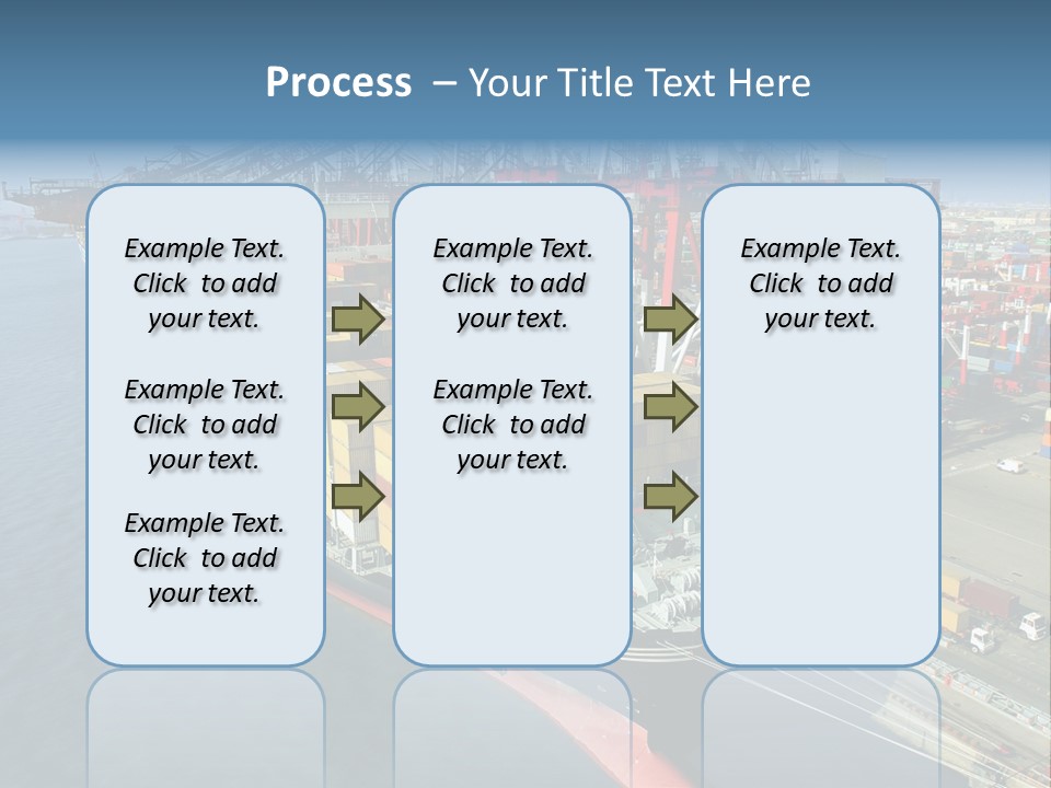 Unloading Tugboats Cargo Containers PowerPoint Template