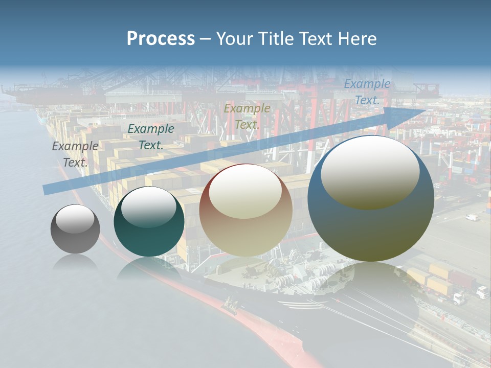 Unloading Tugboats Cargo Containers PowerPoint Template