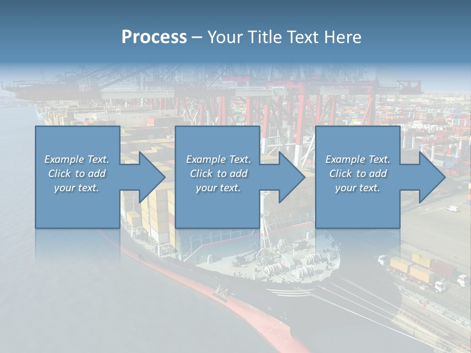 Unloading Tugboats Cargo Containers PowerPoint Template
