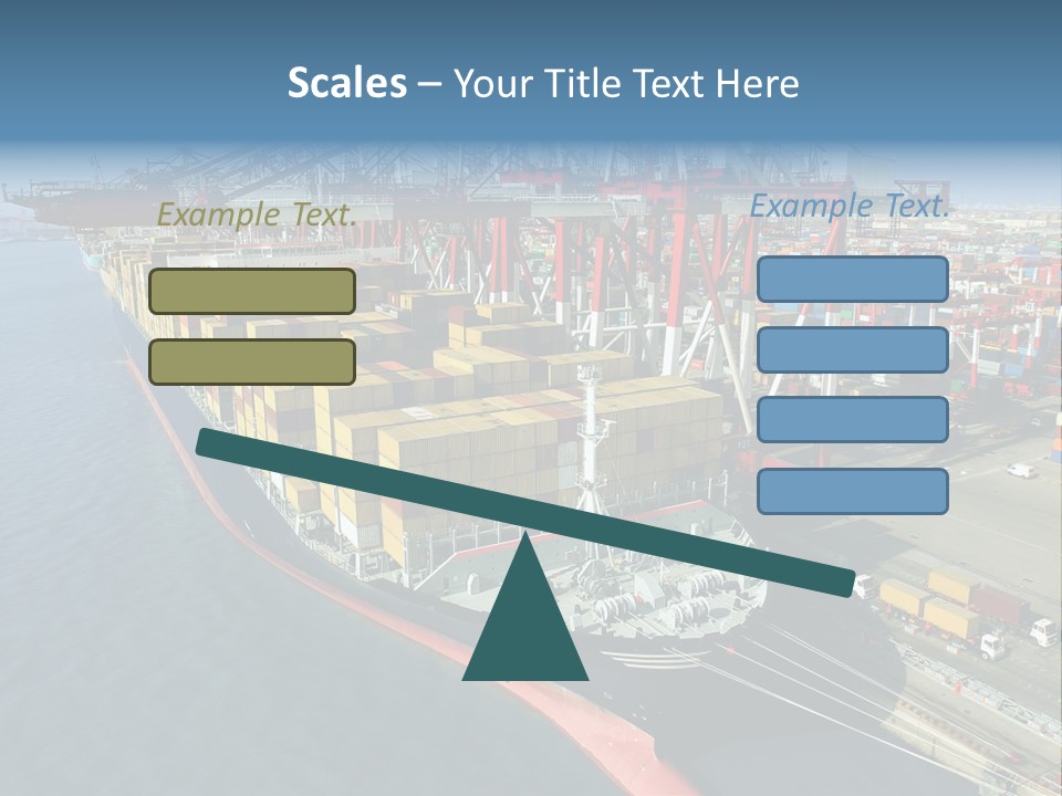 Unloading Tugboats Cargo Containers PowerPoint Template