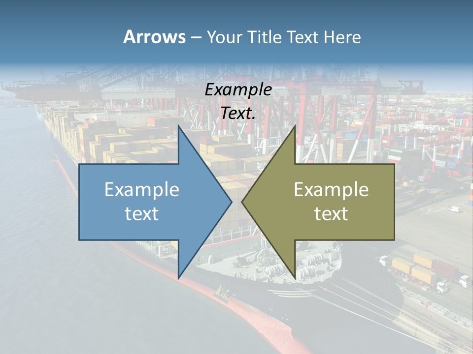 Unloading Tugboats Cargo Containers PowerPoint Template
