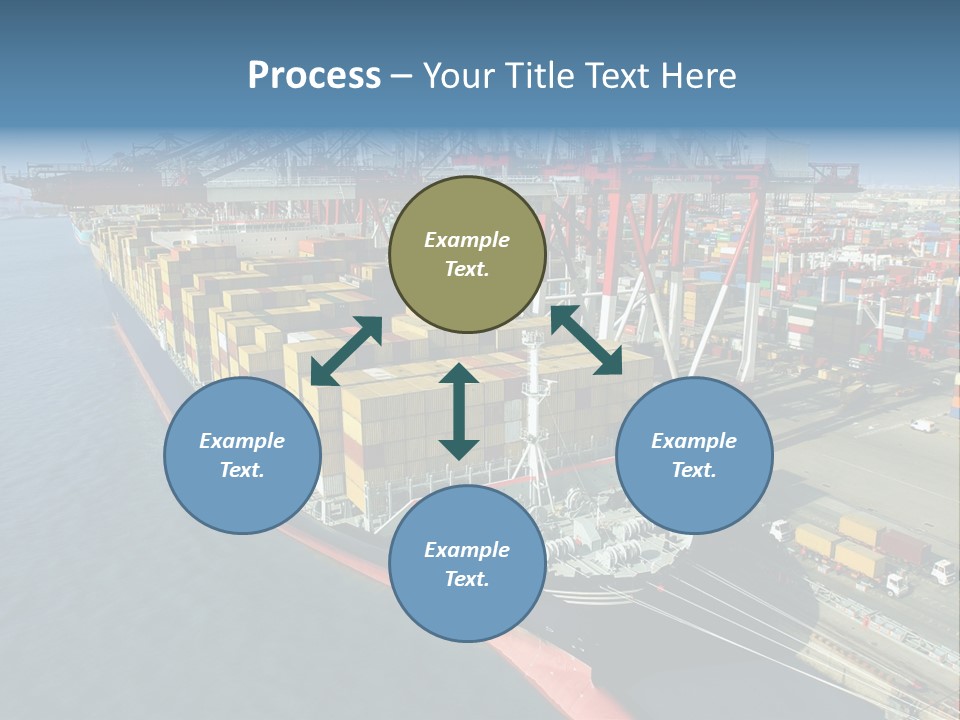 Unloading Tugboats Cargo Containers PowerPoint Template
