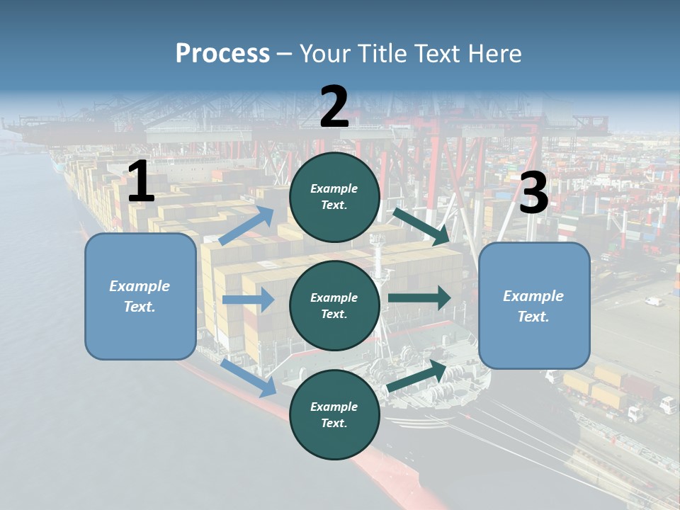 Unloading Tugboats Cargo Containers PowerPoint Template