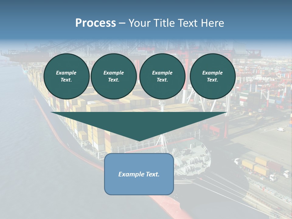 Unloading Tugboats Cargo Containers PowerPoint Template