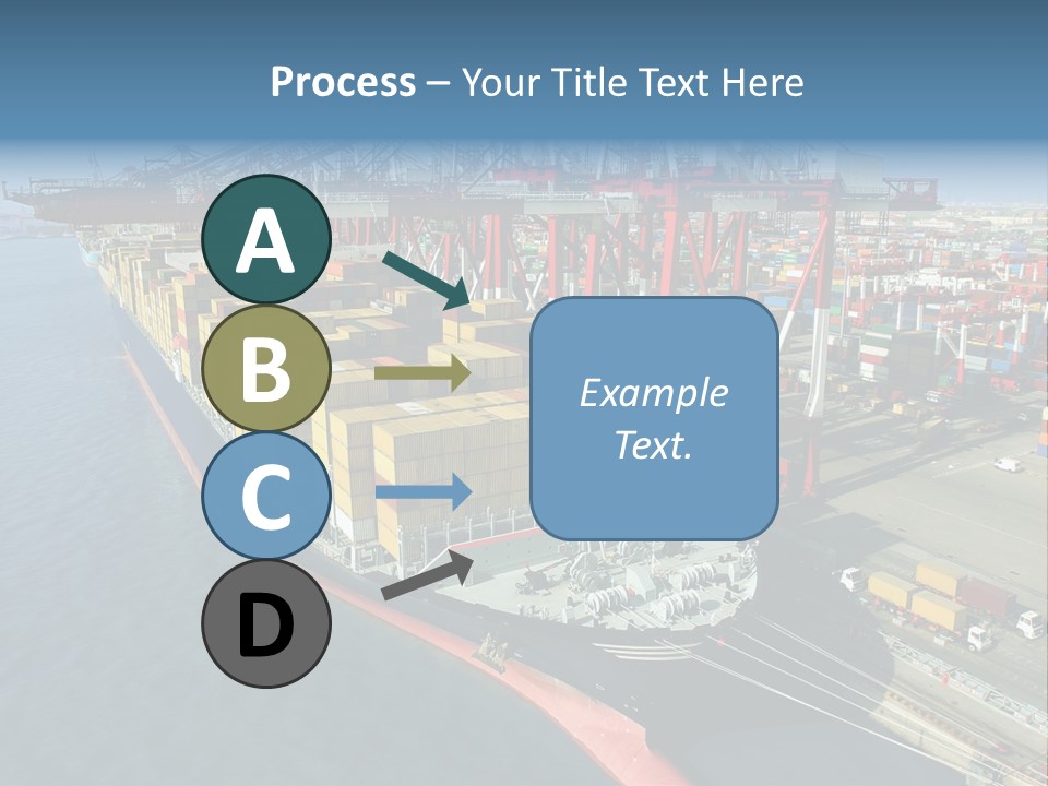 Unloading Tugboats Cargo Containers PowerPoint Template