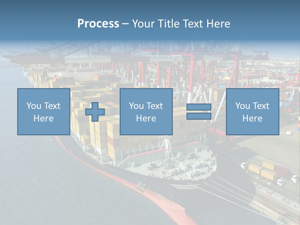 Unloading Tugboats Cargo Containers PowerPoint Template