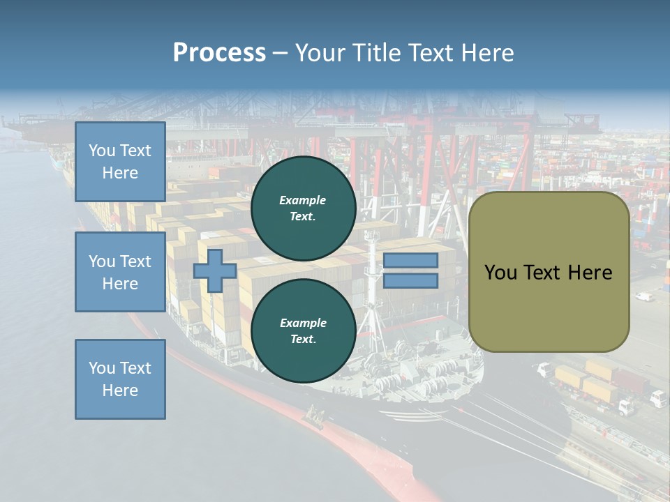 Unloading Tugboats Cargo Containers PowerPoint Template