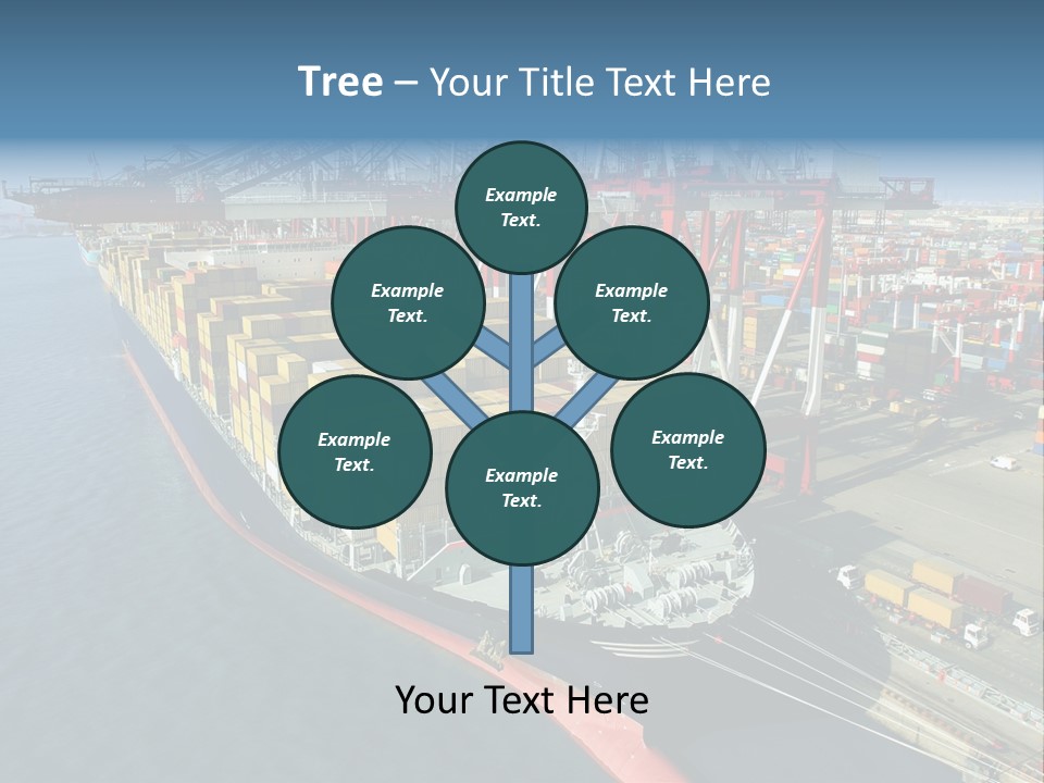 Unloading Tugboats Cargo Containers PowerPoint Template