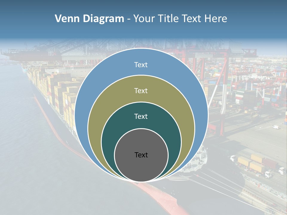 Unloading Tugboats Cargo Containers PowerPoint Template