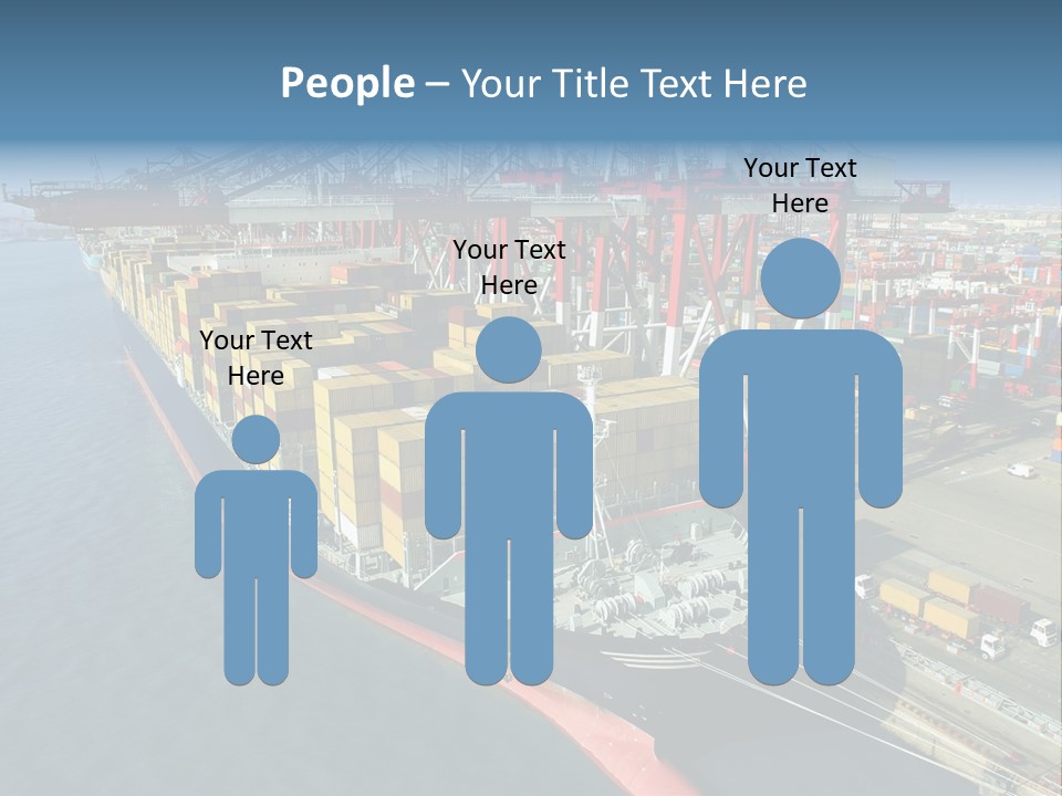 Unloading Tugboats Cargo Containers PowerPoint Template