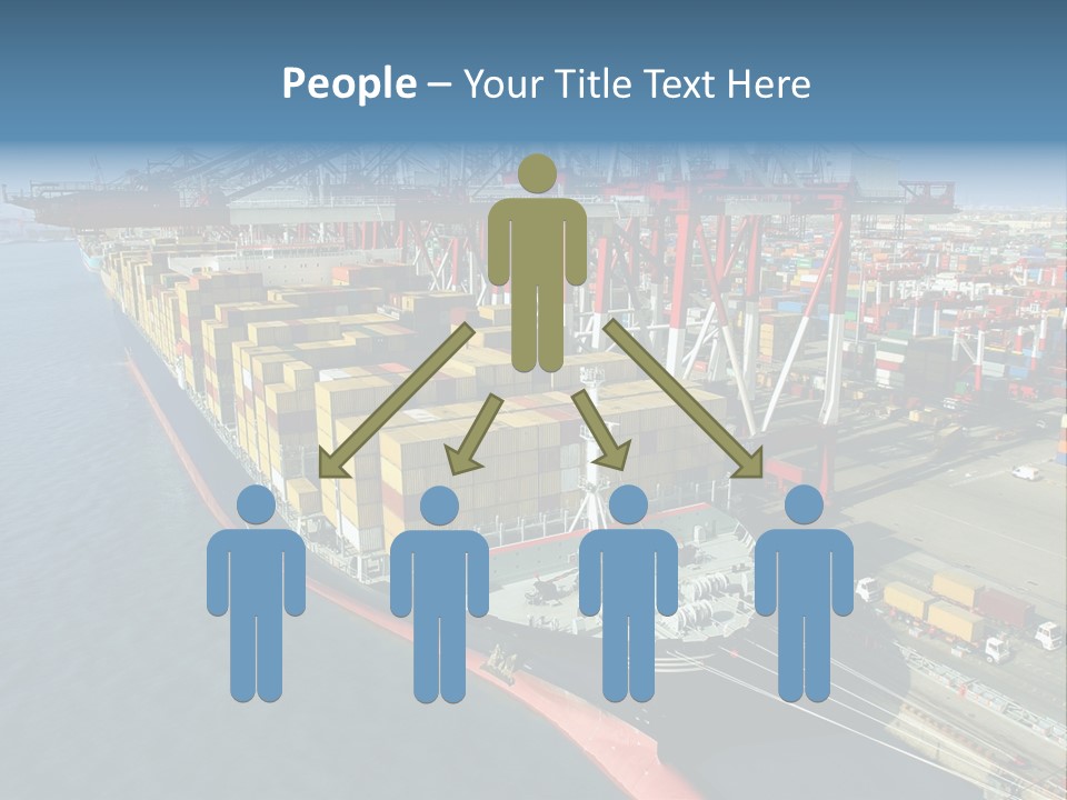 Unloading Tugboats Cargo Containers PowerPoint Template