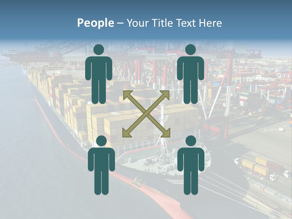 Unloading Tugboats Cargo Containers PowerPoint Template