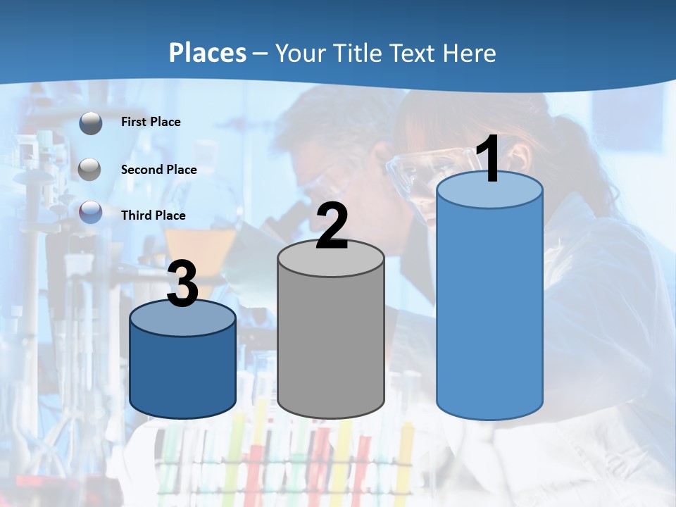 A Couple Of People In A Lab Doing Something PowerPoint Template