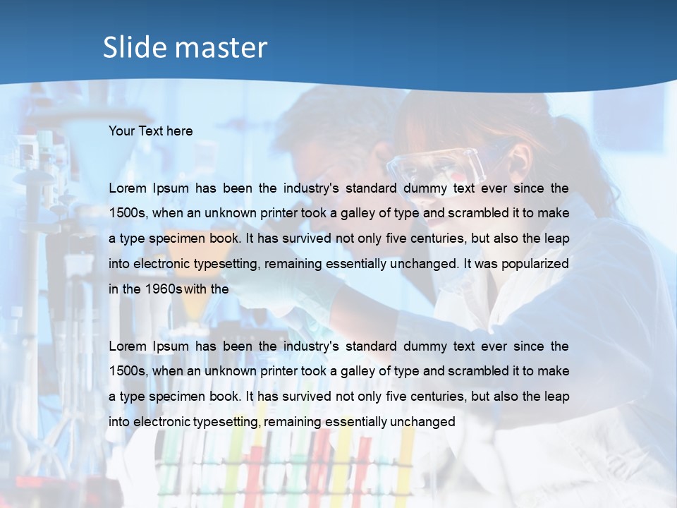 A Couple Of People In A Lab Doing Something PowerPoint Template