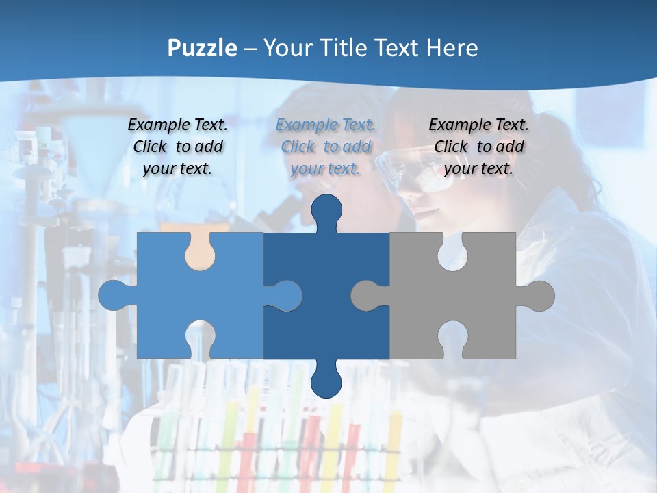 A Couple Of People In A Lab Doing Something PowerPoint Template