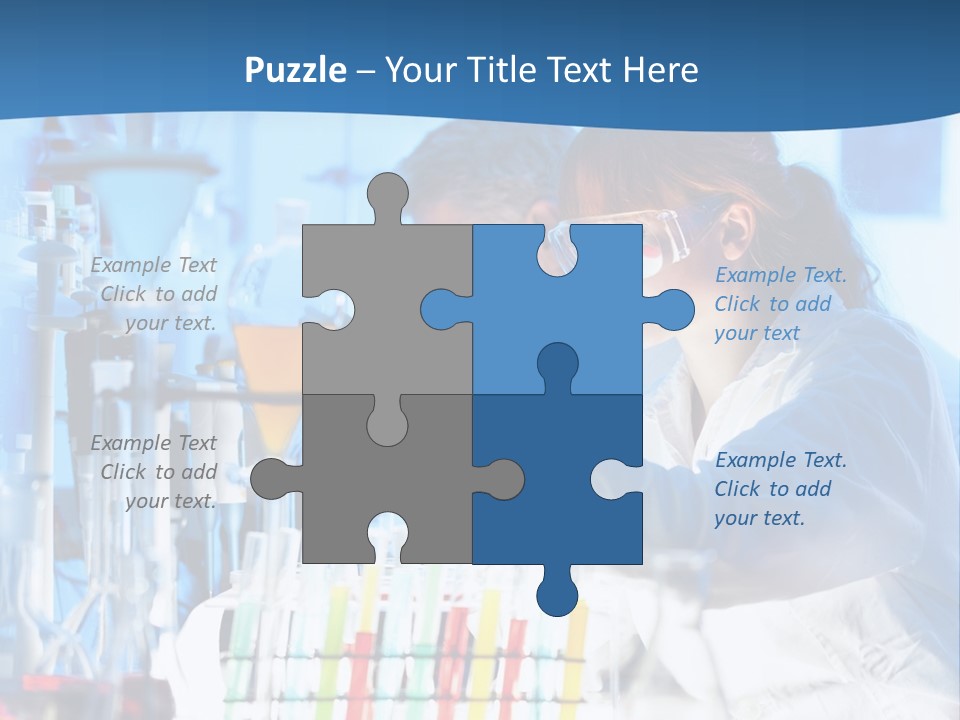 A Couple Of People In A Lab Doing Something PowerPoint Template