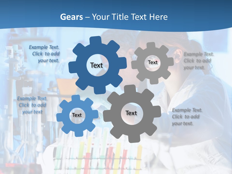 A Couple Of People In A Lab Doing Something PowerPoint Template