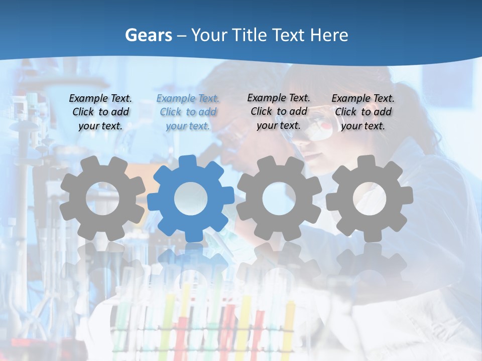 A Couple Of People In A Lab Doing Something PowerPoint Template