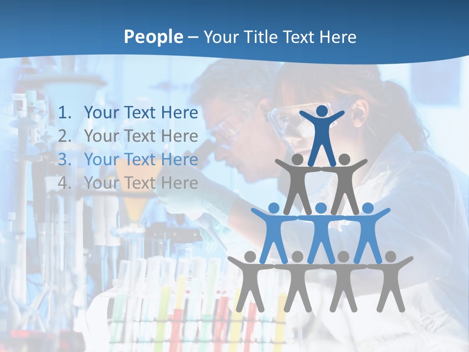 A Couple Of People In A Lab Doing Something PowerPoint Template