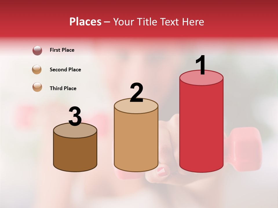 A Woman Is Holding Two Pink Dumbs PowerPoint Template