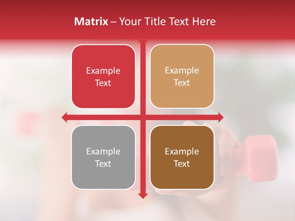 A Woman Is Holding Two Pink Dumbs PowerPoint Template