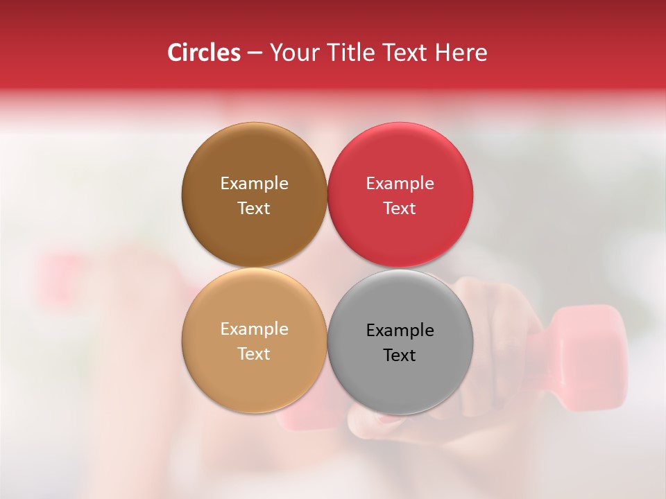 A Woman Is Holding Two Pink Dumbs PowerPoint Template