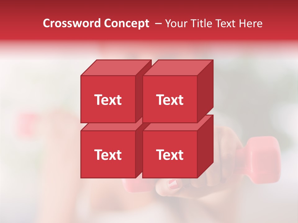 A Woman Is Holding Two Pink Dumbs PowerPoint Template