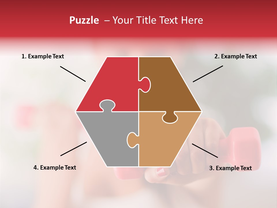 A Woman Is Holding Two Pink Dumbs PowerPoint Template