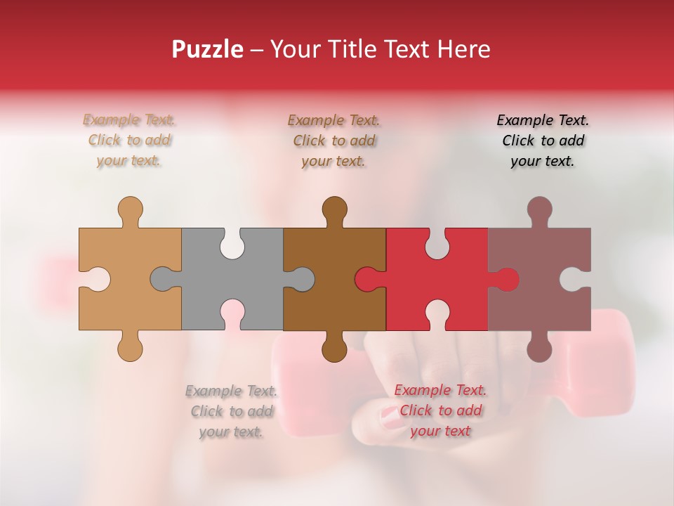 A Woman Is Holding Two Pink Dumbs PowerPoint Template